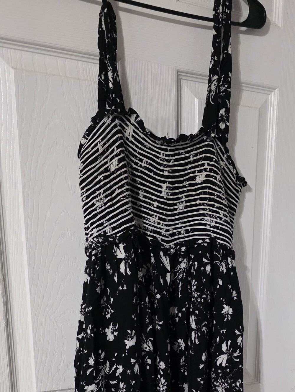 Free People Black and White Floral Maxi Skirt